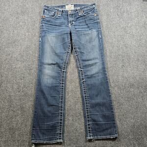 Big Star Jeans Women's 31R Blue Nina Straight Thick Stitching